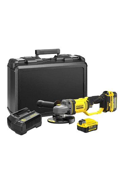 Stanley SFMCG400M2K angle grinder, 125mm, with battery