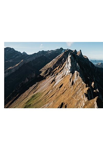 OEM Pictură pe pânză „Vârf ascuțit în lumina dimineții”, Munte, Creastă, Cer, Peisaj, Natură, Panoramă - 1