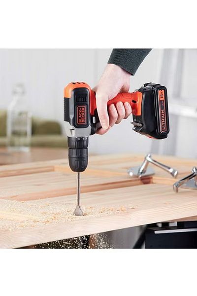 Black&Decker 18V 1.5Ah Li-Ion Cordless Drill Driver – Wood Drilling & Screwdriving – Orange/Black