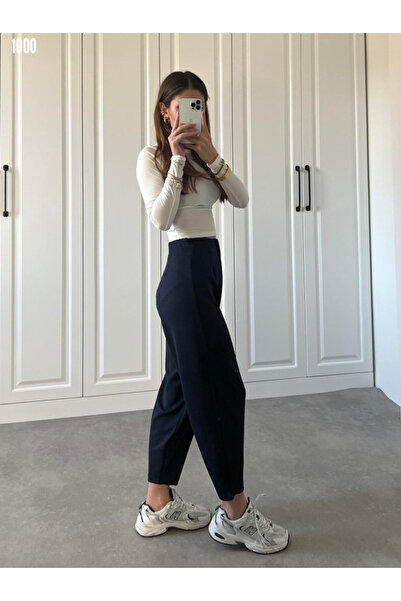 MORE MOSS Women's Elastic Waist Full Lycra Baggy Balloon Pants