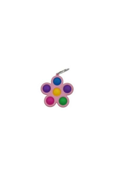 Royal Jucărie de tip bule de aer în formă de push pop, breloc, ameliorează stresul, floare, multicolor/roz