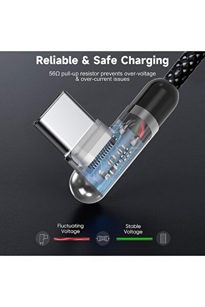 Royal Cablu de Date cu Mufe USB, Lightning 60W, 1m, M53, Nailon, Black