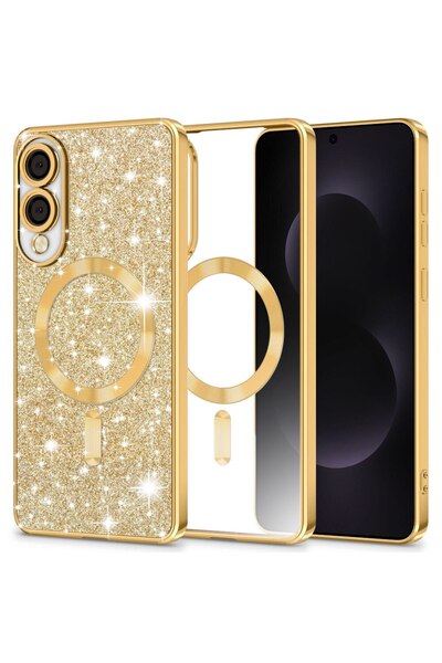 Royal Husa pentru Samsung Galaxy S25 Edge, D18, Poliuretan, Gold
