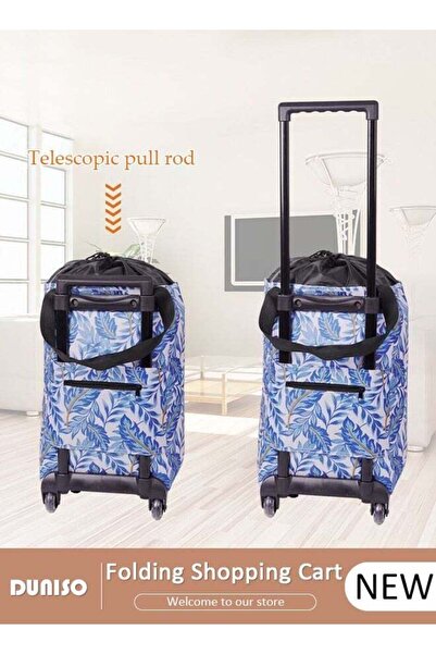 fun zone عربة تسوق قابلة للطي، عربة تسوق محمولة بمقبض تلسكوبي