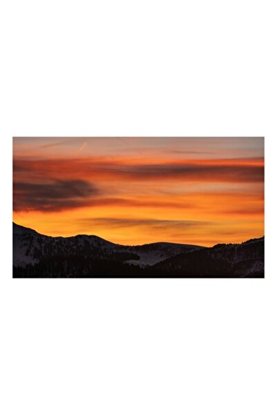 OEM Tablou Canvas, 'Aurora zorilor peste munti linistiti', 54 x 39cm