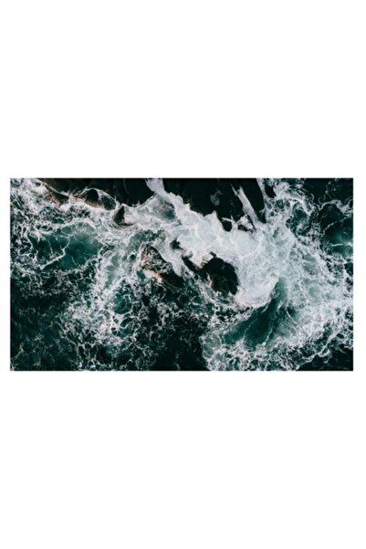 OEM Pictură pe pânză, „Valuri care asaltează rocile întunecate”, Furie, Spumă...