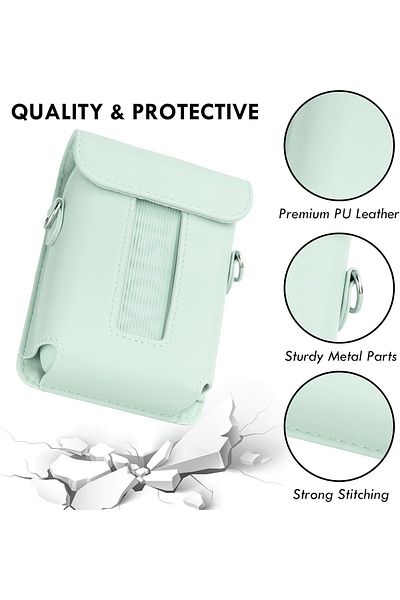O Ozone Fujifilm Instax Mini Link 3 Printer PU Leather Case |Carrying Case Accessories with Adjustable Shoul