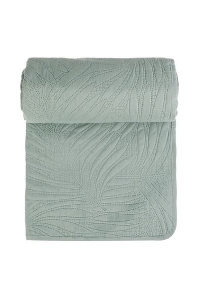 OEM Double-sided blanket, size 160x230 cm, Leaves pattern, Mint green