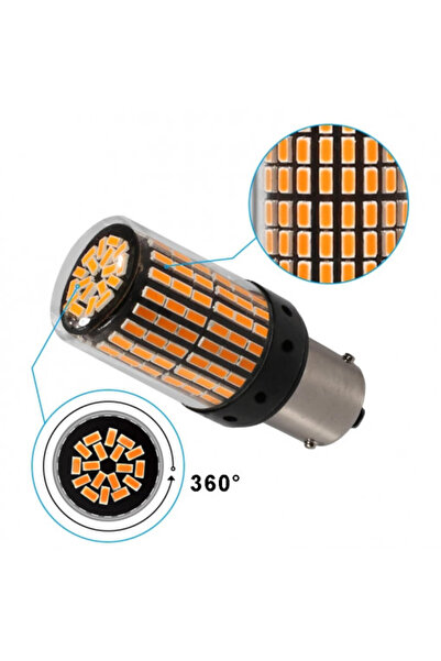 Led Light Alex Set 2 becuri LED PY21W BA15S lumină portocalie, 157 SMD, super...