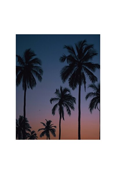 OEM Pictură pe pânză, „Palmieri sub cerul amurgului”, 50 x 50cm
