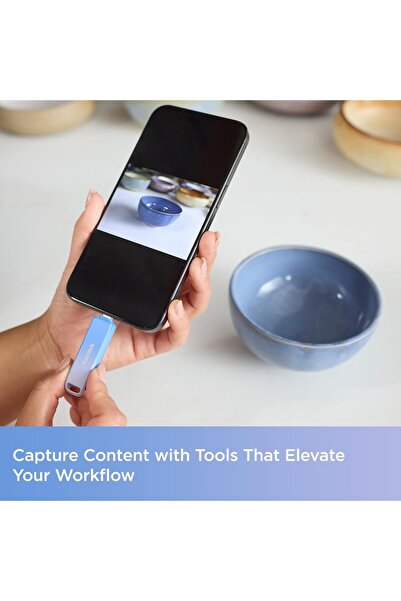 SanDisk يتضمن محرك الهاتف Creator Phone Drive سعة 128 جيجابايت موصلات USB-Type C™ وLightning
