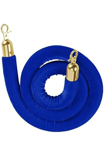 Generic Velvet Rope Stanchion with Gold Hooks, 1.5m, Royal Blue