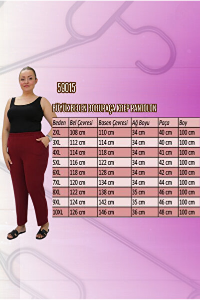 Eslina 59015 Large Size Borupaça Crepe Trousers - Mustard