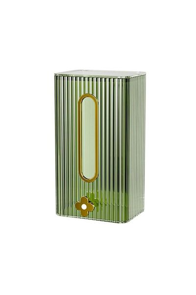 Royal Elegant Tissue Box with Wall or Cabinet Mount, Durable Plastic, 21.3 x 8.7 x 12 cm, Green