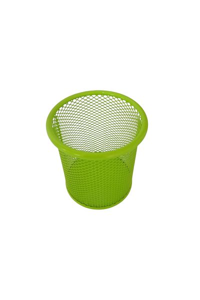Linea Colorful Round Metal Mesh Pen Holder (Pistachio Green)