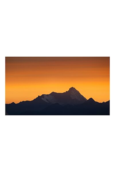 OEM Pictură pe pânză, „Munte în lumina aurie a răsăritului”, 50 x 50cm