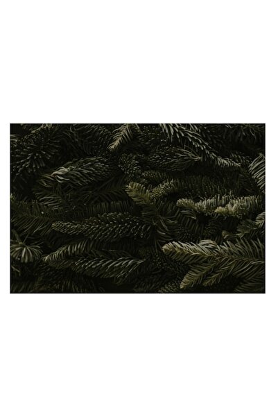 OEM Tablou Canvas, 'Crengute de brad in noapte', Verde