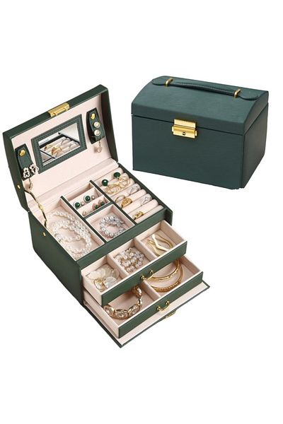 OEM Elegant green watch and jewelry organizer box