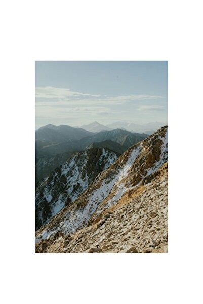 OEM Pictură pe pânză „Vârfuri stâncoase sub cer albastru”, Peisaj montan, 70 ...