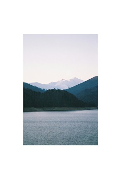 OEM Pictură pe pânză, „Vârfurile liniștite ale dimineții”, Lumină, Munți, Apă...