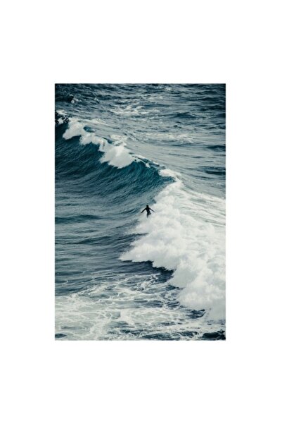 OEM Tablou Canvas, 'Surfer in mijlocul valurilor marii', Valuri, Ocean, Surfe...