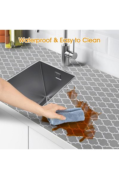 O Ozone Shelf Liner for Kitchen Cabinets,(2 Rolls 30cm x 2m) Non-Adhesive Drawer Liners, Waterproof Non-Sli