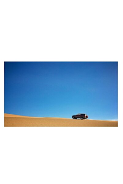 OEM Tablou Canvas, 'SUV-ul in desertul infinit', Desert, Masina, Cer, Albastru, Nisip, Singuratate, Aven
