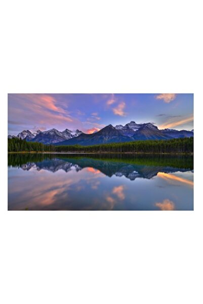 OEM Pictură pe pânză, „Reflecția apusului peste munți și apă”