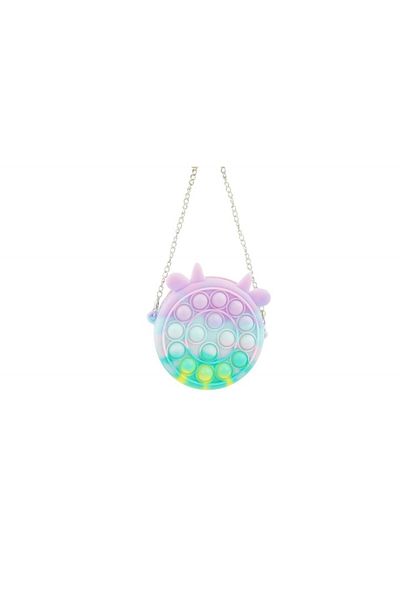 Royal Silicone Stress Relief Toy, Pop it Now and Flip It, Mini Bag, Cow, 6 cm, Macarons