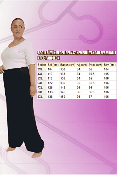 Eslina 59011 Plus Size Molded Waistband Side Zipper Crepe Pants - Indigo