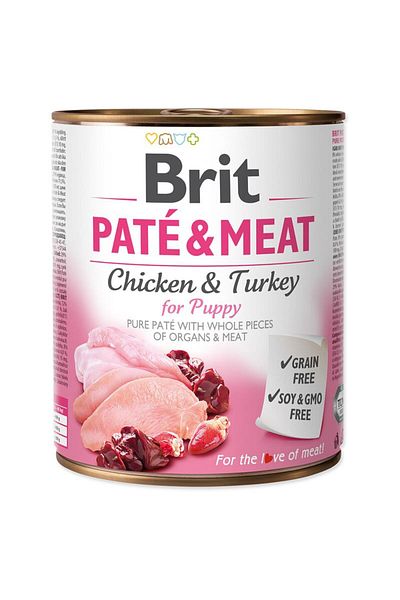 Brit Conserva Junior, hrana umeda pentru caini, Pui si Curcan, 800 gr