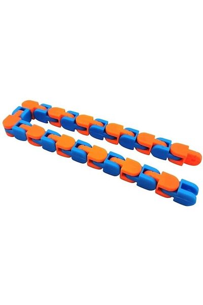 Royal Jucarie Senzoriala Antistres, Fidget Toys, Puzzle de Imbinat Tip Sarpe, 24 Piese, +3 Ani, Portocaliu