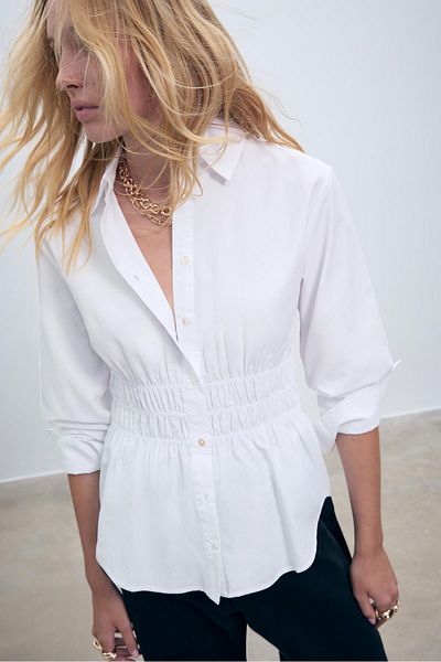 Stradivarius Gathered poplin shirt