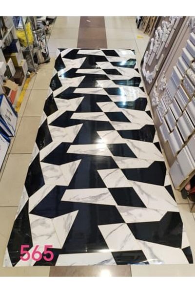 Generic Marble Pattern Wall Sticker, Black and White Geometric Design, Self-Adhesive, Waterproof, 120cm x 30