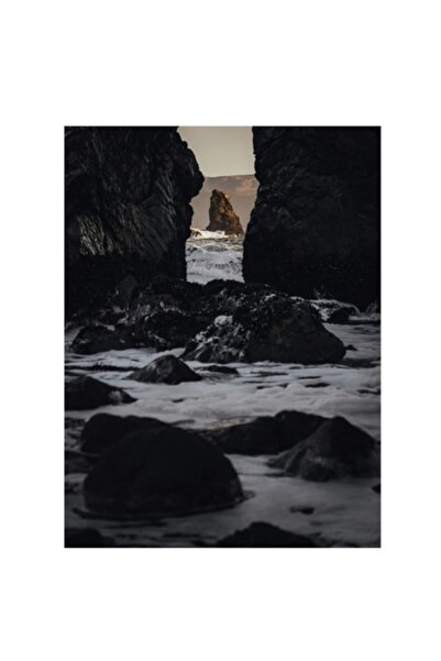 OEM Pictură pe pânză, „Stâncile și marea înghețată”, Culori, Contraste, Peisaj, Ocean, Valuri, Stânci, Dr.