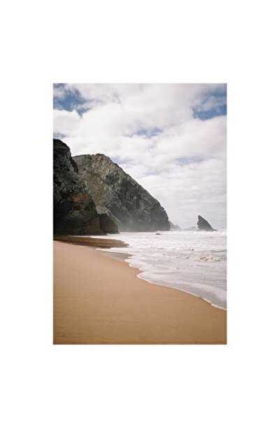 OEM Tablou Canvas, Marea si stancile invaluite de ceata, Norii, Pietre, Viata...