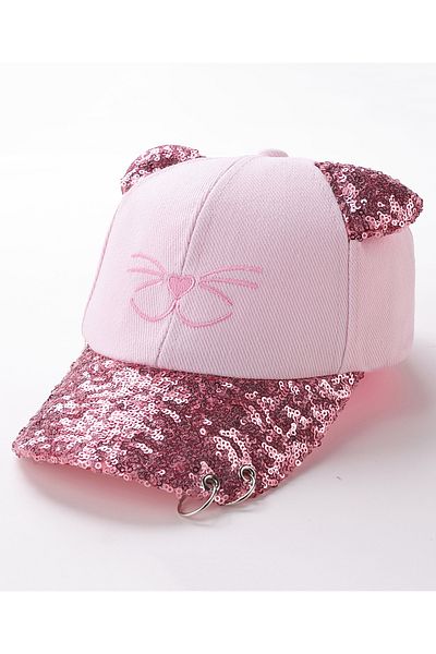 Babyhug Baseball Cap with Sequin Detailing - Pink