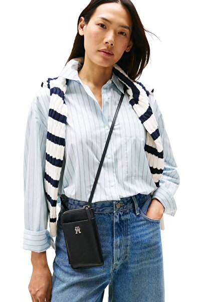 Tommy Hilfiger Th Distinct Siyah Kadın Telefon Cüzdanı