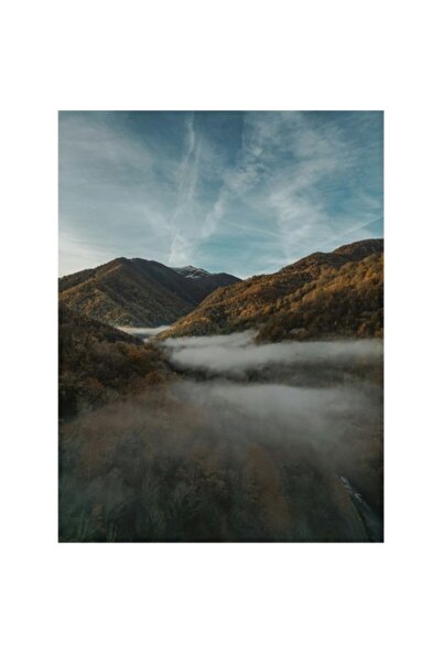 OEM Pictură pe pânză - „Culorile toamnei în munții învăluiți”