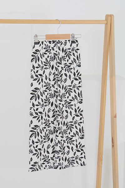 TOFİSA Girl's Black Floral Patterned Trousers - 27499