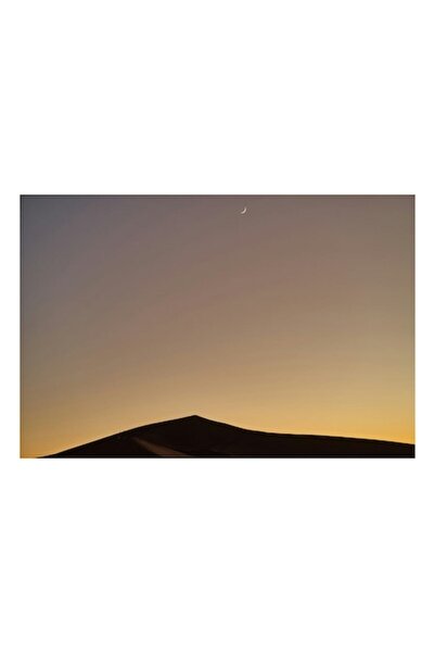 OEM Pictură pe pânză, „Apus de soare peste dune și lună nouă”, 100 x 70cm