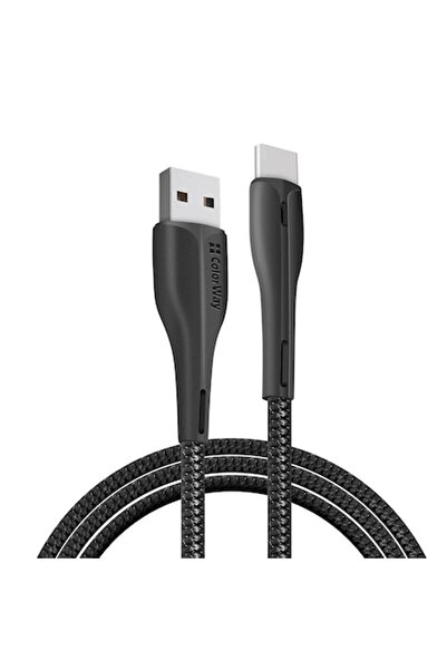 ColorWay USB to Type-C Cable, LED, 2.4A, 1m - (CW-CBUC034-BK) - Black