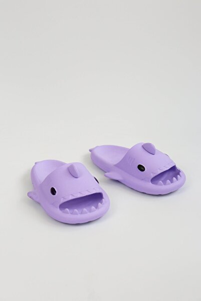 ne lazım bana Shark Purple Unisex Full Orthopedic Slippers Shark Slides