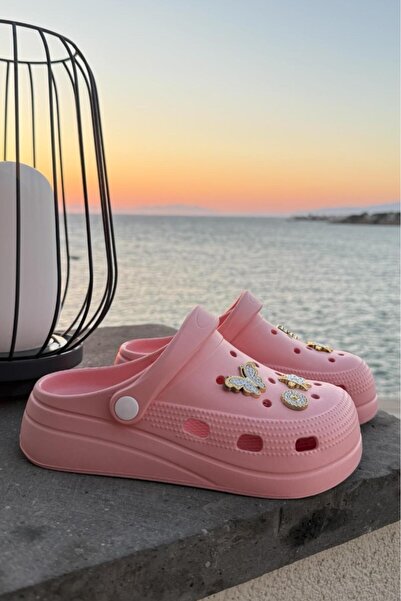 Melissa Boutique Women's Orthopedic Sole Stone Accessory Detailed High Scale Eva Nurse Doctor Slippers