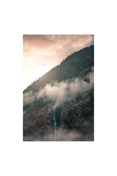 OEM Pictură pe pânză, „Cascade printre munți în zori” 100 x 100cm