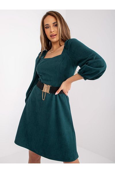 OEM Dark green dress with belt and ruffles by Betty - M(38)