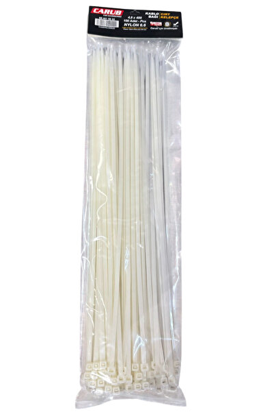 Carub Kablo Bağı Cırt Kelepçe 4.8x400 mm Beyaz 100 Adet Fiyatıdır