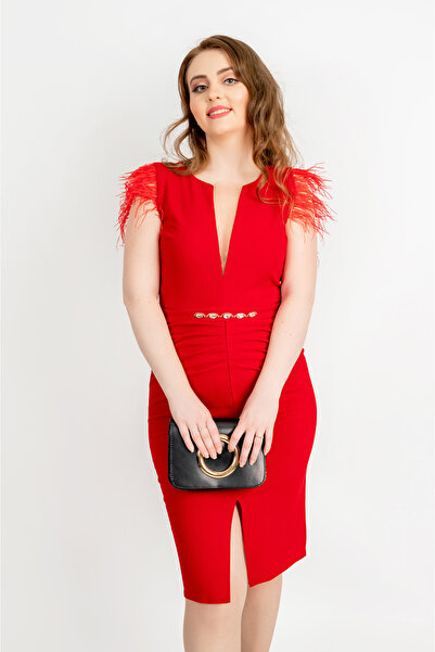 OEM Elegant Evea Occasion Dress, Red - Fofy - S(36)