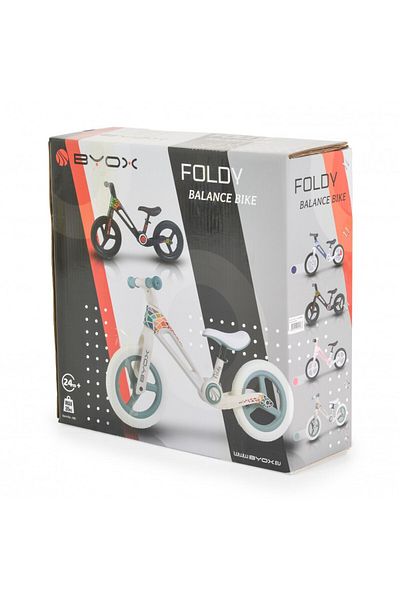 byox Balance bike without pedals for children Foldy Blue, Foldable design, 12 inch PU wheels