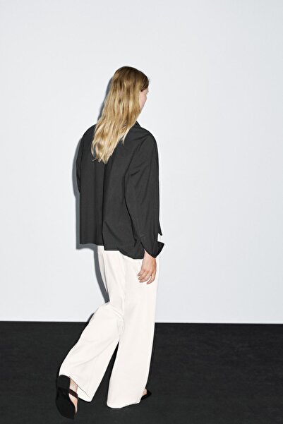 Massimo Dutti Bol kesim %100 pamuklu poplin gömlek